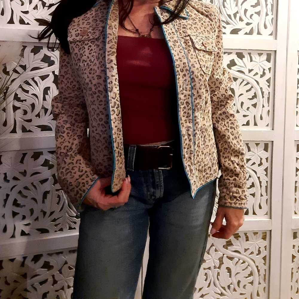 Leopard Print Leather Jacket - image 6